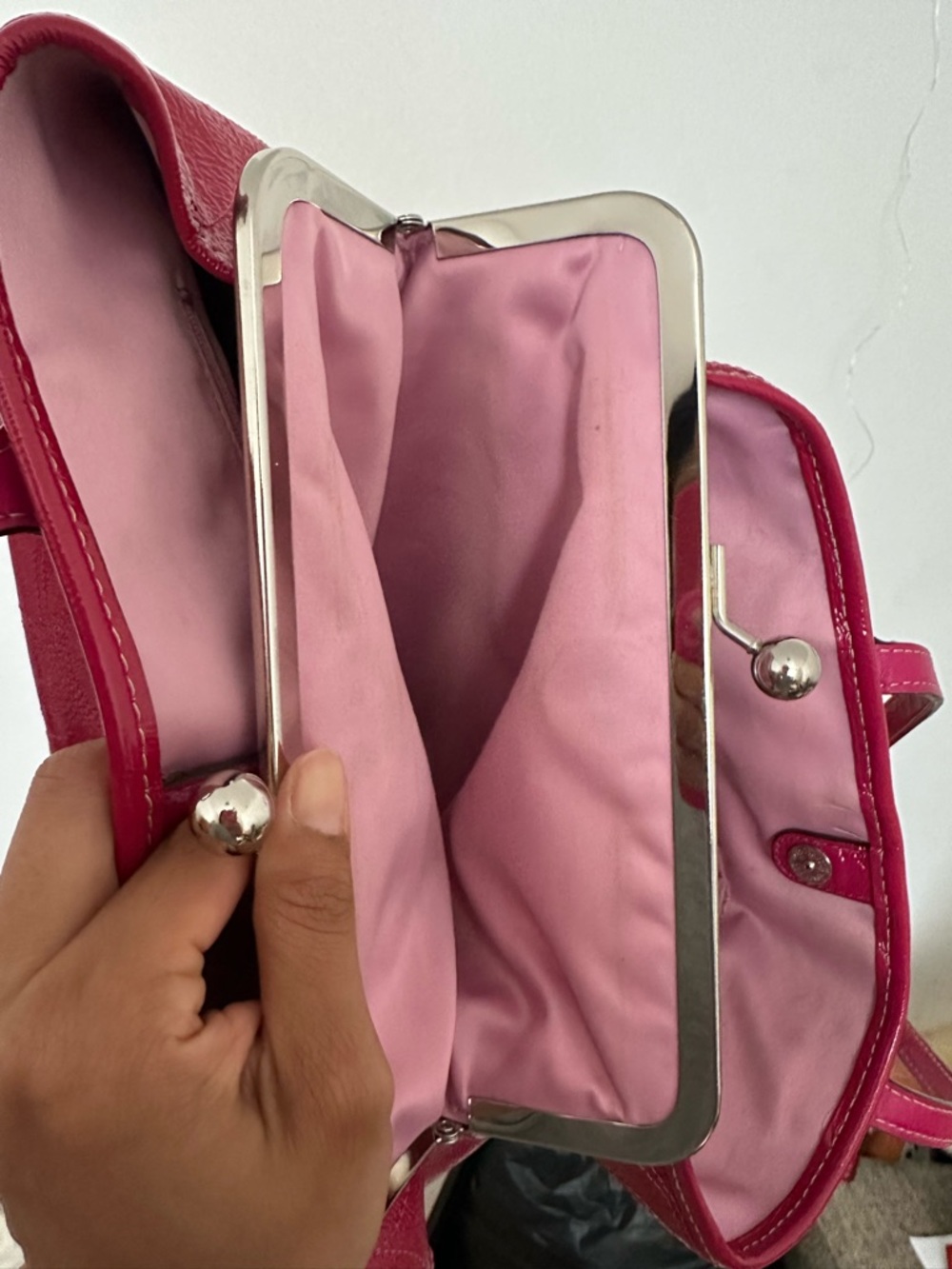 Coach Glossy Patent Pink Shoulder Bag - Picture 5 of 8